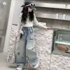 Ropa Infantil Conjunto Niñas Ropa de Otoño 2026 Nuevo Niñas Niños Mayores Camiseta con Capucha Falsa de Dos Piezas Bordado Jeans Ropa Infantil