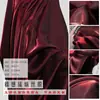 Tela de Satén de Seda Glaseada Borgoña Degradado Pantalones Falda Cara de Caballo Hanfu Tela para Vestido de Boda Transpirable Amigable con la Piel Brillo Brillante