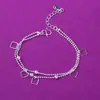 Nuevo Diseño Creativo Precio de Fábrica Regalo del Día de San Valentín Pulsera Geométrica Hueca de Doble Capa Cuadrada Pequeña Bañada en Plata para Mujeres