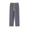 Calças Casuais Masculinas Estilo Hong Kong de Luxo Leve Seda Gelo Cor Sólida Respirável Fina Simples Caimento Tamanho Plus Reta Cordão Perna Larga
