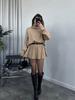 Otoño 2024 Nuevo traje de falda Joker simple con cuello redondo y parte superior suelta de color sólido transfronterizo de Amazon transfronterizo de Europa y América