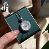Ágata Gelo-Atravessado Verde Roxo Branco Fivela Ping'an Prata Inlaid Full Diamond Ping'an de Jade Novo Estilo Chinês Ornamentos Loja Física Atacado