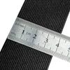 Banda elástica de seda ligera de poliéster de 3 a 5 cm, disponible al por mayor, para accesorios de ropa, con bordes de goma en blanco y negro.