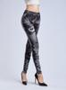 Leggings de Imitación Denim Nuevos Transfronterizos de Amazon Europeo y Americano Pantalones Ajustados Elásticos de Cintura Alta con Impresión Digital para Mujer