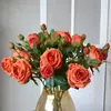 Flor artificial de tela de seda de alta calidad con flor artificial yang decoración del hogar flor falsa boda color primavera cuatro horquillas multi-cabeza rosa Xuan Ya