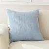 Venta Caliente Transfronteriza Estilo Lujo Ligero Hogar Hotel Color Sólido Rayado Pana Funda para Cojín Decorativo Sin Relleno Mayoreo