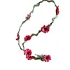 Estilo de celebridad azul flor pequeña hoja verde ratán accesorios para el cabello linda diadema trenzada trenza retorcida