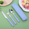 Juego de Cubiertos Portátiles de Acero Inoxidable de Estilo Occidental Transfronterizo de Tres Piezas Cuchara y Tenedor Cuchillo de Mesa para Exteriores Regalo de Empresa Tenedor Juego Exquisito