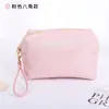 Nova bolsa de maquiagem em couro PU com padrão cruzado, bolsa de higiene pessoal à prova d'água, nécessaire multifuncional portátil para armazenamento de skincare