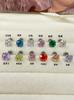 Pendientes de Zirconia Corte Rosa Milenio de 6 mm Super Brillantes Clavo de Oreja Plano Chica Dulce Chica Picante Pendientes de Uña Flash