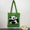 Bolsa de Tricô Ins Desenho Panda Feminina Bolsa de Mão Fashionável para Carregar na Mão Grande Capacidade Bolsa de Ombro Bolsa Transversal Bolsa
