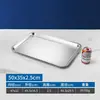 Bandeja de comida, plato cuadrado, recipiente cuadrado de acero inoxidable 304 para comida rápida con tapa, bandeja de servicio de buffet profundizada, forma rectangular