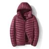 Comércio Exterior Transfronteiriço Jaqueta Leve de Penas Masculina Tamanho Grande Gola Alta Outono e Inverno Jaqueta Leve Aumentada Quente com Capuz Masculina Veludo