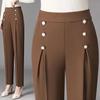 Calça estilo western casual slim cintura fina, temperamento, para primavera e outono, reduz a idade, cintura alta caída, calça Harlan, atacado de comércio exterior