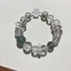 Pulseira de Cristal Fantasma Dourado Branco de Água Pura com Pedras Preciosas Irregulares, Estilo de Luxo Leve, Pulseira Única de Contas