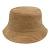Nuevo Sombrero de Pescador de Pana de Color Puro Estilo Coreano Moda Casual Mismo Estilo para Hombres y Mujeres Sombrero con Logo Personalizado Sombrero de Cubo