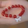 Pulsera Colorida de Lujo Ligero para Niña Nueva Imitación Cristal de Fresa Esmaltado Pulsera de Cuentas para Mujer Estilo Mori Moda Simple