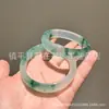 Pulseira de Jadeíta Transparente de Gelo de Alta Qualidade com Flores Flutuantes, Pulseira de Jadeíta Cor Esmeralda com Flores Verdes Flutuantes, Pulseira de Jadeíta Tipo Gelo, Jadeíta Quartzítica