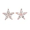 Brincos Tão Bonitos Quanto Flores de Verão, Tarraxas de Cristal com Zircônia AAA Multicor Embutida, Ouro Rosé, Requintados e Modernos, Brincos Ol Versáteis, Atacado