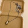 Collar con Colgante Sencillo de Gota de Agua para Mujer, Cadena Larga para Suéter de Otoño e Invierno, Accesorio Versátil Casual de Lujo Ligero de Gama Alta