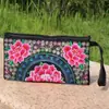 Bolsa de Embreagem Bordada Étnica de Yunnan Bolsa de Cosméticos de Tecido Carteira Longa Feminina Bolsa de Moedas/Celular para Exportação Bolsa de Presente