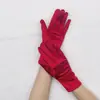 Luvas curtas de cetim stretch luvas de cetim para performance em baile luvas de etiqueta para recepção luvas com joias
