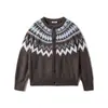 Yidao Vintage Otoño 2026 Nuevo Llegada Estilo Nórdico Retro Fair Isle Tejido Cuello Redondo Botón Cárdigan Tejido Prendas de Abrigo