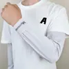 Mangas protectoras solares de verano para hombre, protección UV, protección de brazos de seda de hielo, guantes para conducir, montar, transpirables, para hielo.