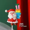Decoração de Bolo de Natal para Celebridade da Internet 2025 Sino Papai Noel Boneco de Neve Decoração de Sobremesa de Confeitaria Plug-in