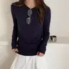 Camisa base de lã espinha de peixe super macia e aconchegante para mulheres, design estiloso, versão coreana para outono e inverno, corte justo, manga longa, top interno quente