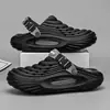 Zapatos con Agujeros para Hombre Verano Ropa Exterior Zapatos de Jardín Sandalias de Punta Cerrada Estilo Deportivo Casual Suela Gruesa Tallas Grandes Pantuflas