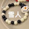 Uma árvore de Natal ~ pulseira de miçangas de boneco de neve de cor contrastante feminina 2023 nova pulseira celebridade da internet namoradas pulseira fofa