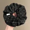 Goma para el pelo de punto floral pequeña estilo coreano con un toque de alta gama, Lazo para el pelo estampado con un ambiente vintage, Accesorio para el pelo elástico para coleta
