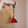 Chaveiro de cinnabar natural estilo templo triângulo vermelho Ano Novo novo pingente de cinnabar pingente estilo Buda para jovens atacado