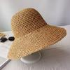 Verão Face-Cover Protetor Solar Pescador Handmade Crochet Sun Hat Beach Hat Dobrável Estilo Coreano All-Match Face-Mostrando Pequeno Basin Hat