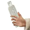 Taza Transparente de Plástico con Escala de Tiempo de Gran Capacidad, de Aspecto Moderno, Resistente al Calor, Fresca y de Moda, para Hombres y Mujeres, Portátil