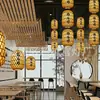 Candelabro de linterna de bambú, luces de cadena para exteriores envueltas en tela estilo antiguo japonés, linternas estilo chino para restaurantes de hot pot