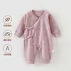 Mameluco de Algodón para Bebé Recién Nacido, Ropa de Maternidad Interior sin Costuras Clase A, Capa Base para Primavera y Otoño, Mameluco de Bebé con Atar
