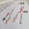 Chica Dulce Linda Verano Tenedor de Helado Colgante para Teléfono Móvil Bolso Versátil Cadena de Tarjeta Goo Colgante para Teléfono Móvil Regalo