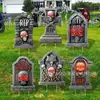 2026 Letrero de Jardín de Halloween Transfronterizo Letrero de Lápida para Cementerio al Aire Libre Letrero de Decoración para Fiesta Temática de Terror