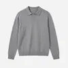 Roupas masculinas APO Suéter masculino exclusivo transfronteiriço com textura, corte solto, estilo polo, malha de manga longa