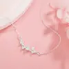 Collar de Hoja de Ginkgo para Mujer Plata de Ley S925 Lujo Accesible Colgante de Nicho Cadena Clavicular Elegante de Gama Alta Regalo de San Valentín