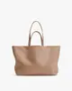 Bolsa de Ombro Feminina de Couro Genuíno Estilo Europeu e Americano Personalizada, Bolsa Tote de Couro Portátil de Grande Capacidade, Bolsa Transversal, Bolsa de Mão de Fábrica