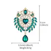 Broche de Gota de Agua, Estilo Europeo y Americano, Exagerado y Grandioso, Pin Colorido, Broche de Cristal Vintage, Pin de Solapa Estilo Corte, Accesorio para Traje y Qipao