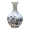 Jarrón de Cerámica con el Motivo "Nieve Indica una Buena Cosecha" de Maestros Artesanos de Jingdezhen, Jarrón de Cerámica Pintado a Mano, Decoración para la Entrada, Recipiente para Arreglos Florales Estilo Chino