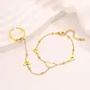 Pulsera Anillo de Una Pieza Personalizada para Niñas, Acero de Titanio, No se Desvanece, Pulsera Anillo Popular Transfronteriza, Lujo Ligero, Nicho, Sensación de Alta Gama
