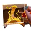 Prancheta de Desenho Luminosa Infantil DIY Transparente Acrílica Apagável Brinquedo Educacional para Treinamento de Pensamento e Desenho Infantil