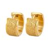 Aretes transfronterizos de acero de titanio nuevos de Europa y Estados Unidos para hombres y mujeres, moda oro Tuhao, granulado esmerilado, aretes de acero inoxidable