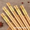 Palillos de Bambú con Estampado de Mármol, Palillos de Cinco Colores para Uso Doméstico, Una Persona, Un Palillo, A Prueba de Moho, Palillos de Bambú Natural para Catering, Palillos Ecológicos