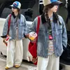 Chaqueta de mezclilla para niñas, top de otoño, ropa infantil de estilo coreano de manga larga, chaqueta elegante para niñas, ropa infantil, ropa moderna para niños